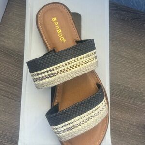 Bamboo double strap sandals